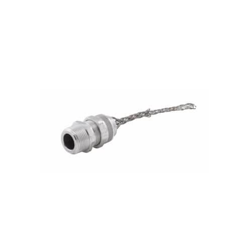 Eaton Wiring Strain Relief Cord Grip, 3/4" fitting, .75-.88",Straight, Aluminum Body
