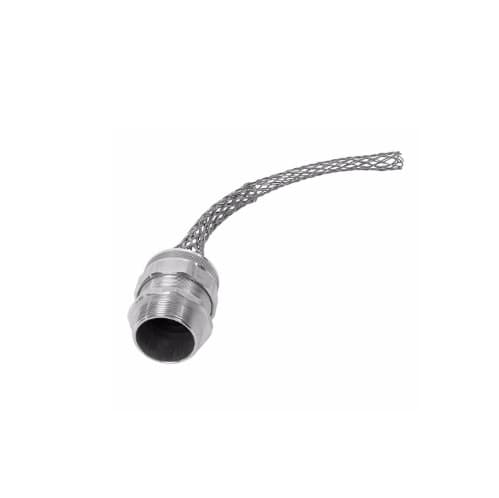 Strain Relief Cord Grip, 1" fitting, .44-.56", 45 Degrees, Aluminum Body