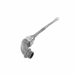 Eaton Wiring Strain Relief Cord Grip, 1" fitting, .56-.69", 90 Degrees, Aluminum Body