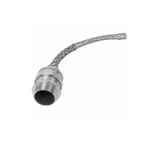 Strain Relief Cord Grip, 1" fitting, .75-.88", 45 Degrees, Aluminum Body