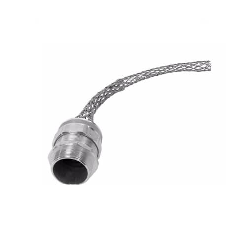 Strain Relief Cord Grip, 1" fitting, .88-1", 45 Degrees, Aluminum Body