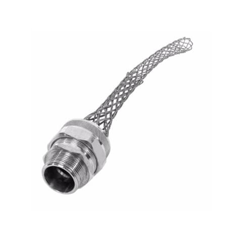 Eaton Wiring Strain Relief Cord Grip, 1.25" fitting, 1.125-1.250", Straight, Aluminum Body