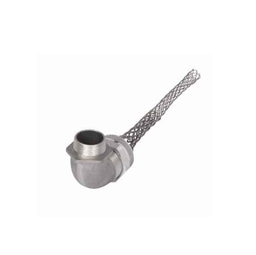 Eaton Wiring Strain Relief Cord Grip, 1.25" fitting, 1.13-1.25", 90 Degrees, Aluminum Body