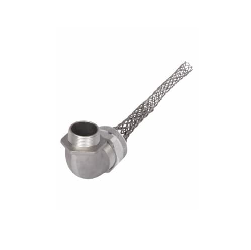 Eaton Wiring Strain Relief Cord Grip, 1.25" fitting, 1.25-1.38", 90 Degrees, Aluminum Body