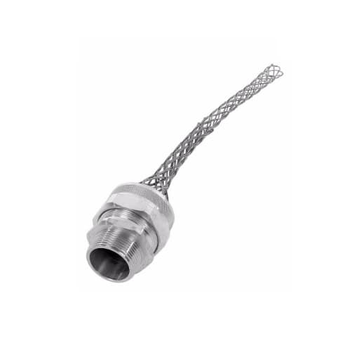 Eaton Wiring Strain Relief Cord Grip, 1.25" fitting, .750-.875", Straight, Aluminum Body