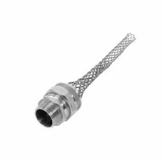 Strain Relief Cord Grip, 1.25" fitting, .88-1", Straight, Aluminum Body