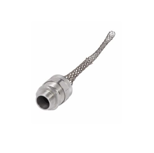 Strain Relief Cord Grip, 1.5" fitting, 1.312-1.437", Straight, Aluminum Body