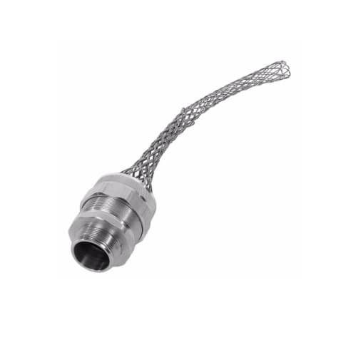 Eaton Wiring Strain Relief Cord Grip, 1.5" fitting, 1.437-1.562", Straight, Aluminum Body