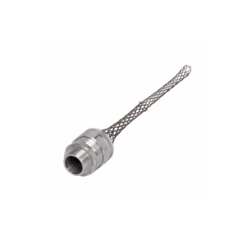 Eaton Wiring Strain Relief Cord Grip, 1.5" fitting, 1.562-1.687", Straight, Aluminum Body
