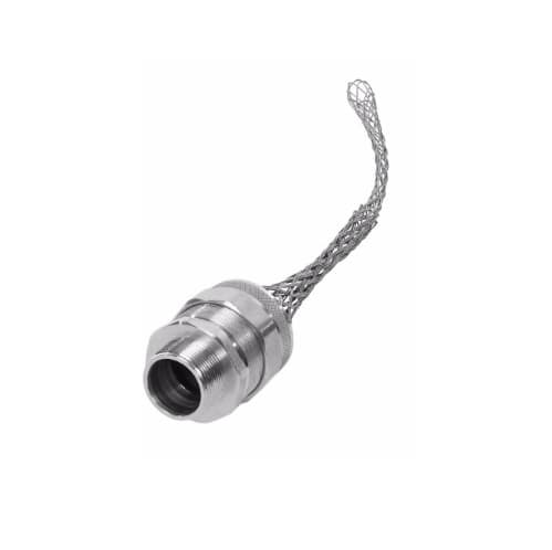 Strain Relief Cord Grip, 1.5" fitting, 1.750-1.875", Straight, Aluminum Body