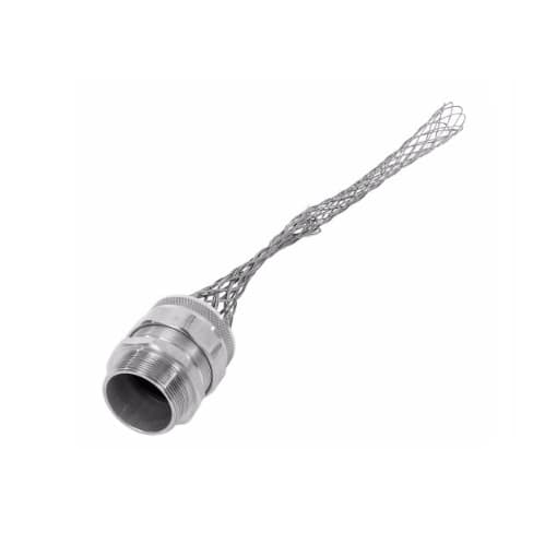 Eaton Wiring Strain Relief Cord Grip, 2" fitting, 1.750-1.875", Straight, Aluminum Body
