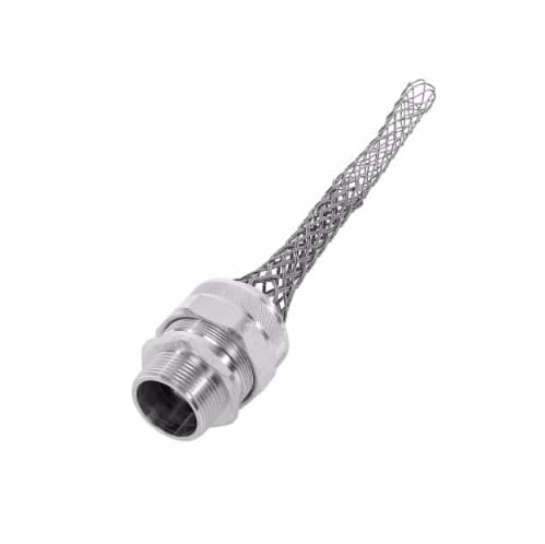 Strain Relief Cord Grip, 2" fitting, 1.750-1.875", 90 Degrees, Aluminum Body