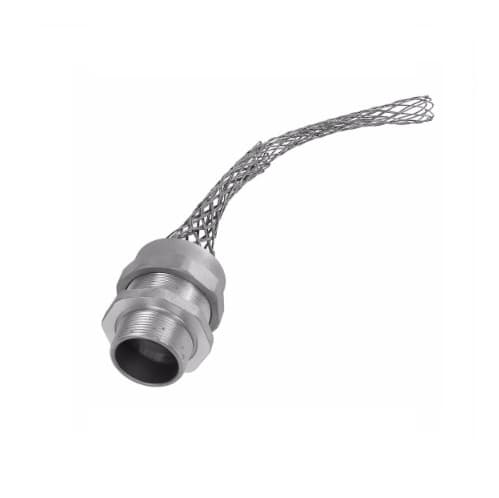 Strain Relief Cord Grip, 2.5" fitting, 2.062-2.187", Straight, Aluminum Body