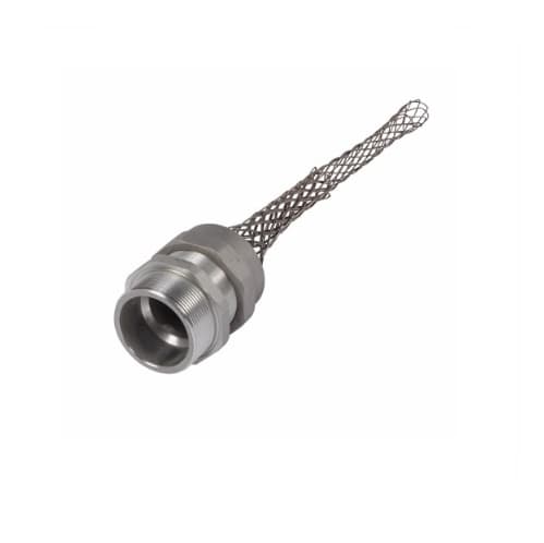 Strain Relief Cord Grip, 3" fitting, 1.69-1.81", Straight, Aluminum Body