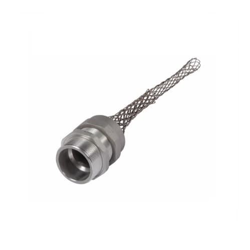 Strain Relief Cord Grip, 3" fitting, 1.81-1.94", Straight, Aluminum Body