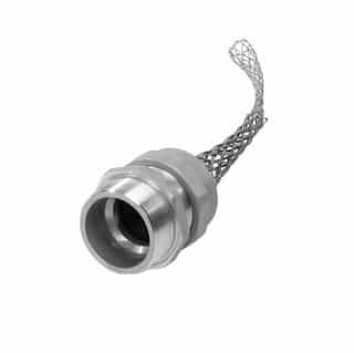 Strain Relief Cord Grip, 3" fitting, 2.06-2.19", Straight, Aluminum Body