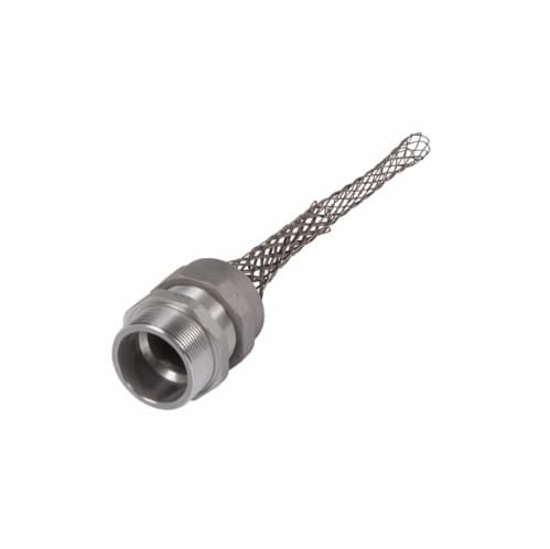 Strain Relief Cord Grip, 3" fitting, 2.31-2.44", Straight, Aluminum Body