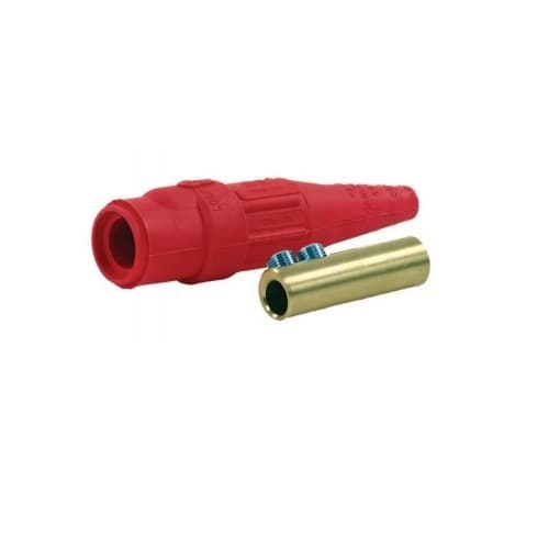 #2-2/0 Double Set Screw Male Plugs, Red