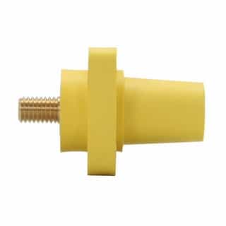 Cam-Lok J Series E1016 Insulated Female Receptacle, 1-18-in, #6 AWG, Yellow