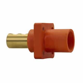 Eaton Wiring Cam-Lok J Series E1016 Double Set Screw Insulated Male Receptacle, #1/0-4/0 AWG, Orange