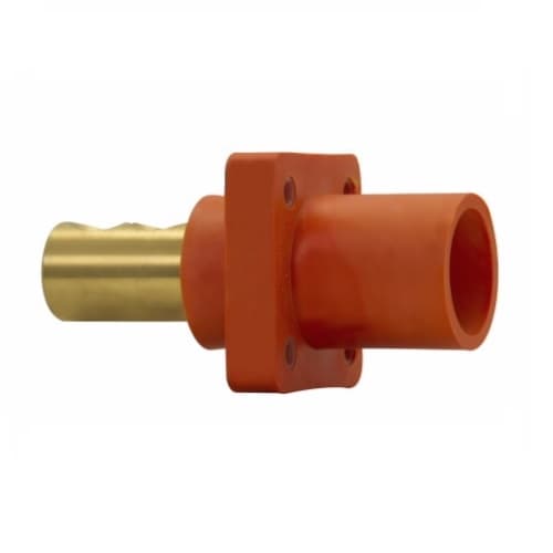 Eaton Wiring Cam-Lok J Series E1016 Double Set Screw Insulated Male Receptacle, #1/0-4/0 AWG, Orange