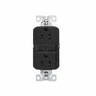 Eaton Wiring 15A Slim GFCI Receptacle Outlet w/ Wallplate, #14-10 AWG, 125V, Black