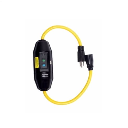 15 Amp Portable GFCI Cord, Watertight, Single-Tap, 2 FT