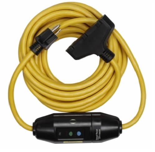 15 Amp Portable GFCI Cord, Watertight, Tri-Tap, 25 FT