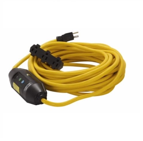 15 Amp Portable GFCI Cord, Watertight, Tri-Tap, 50 FT