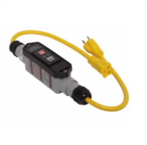 20 Amp Portable GFCI Cord, Watertight, Automatic, 2FT
