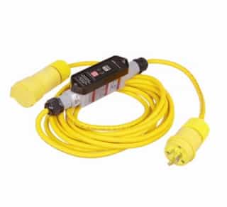 20 Amp Portable GFCI Cord, Watertight, Manual, 25FT
