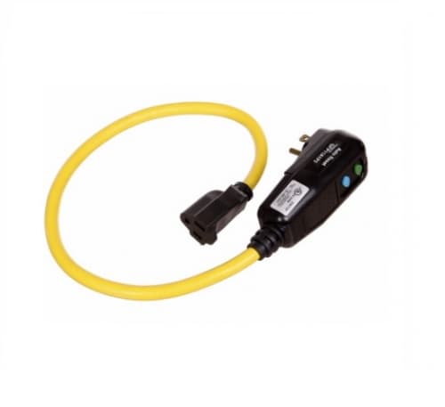 15 Amp Portable GFCI Cord, Watertight, Single-Tap Plug, 25FT