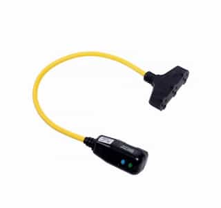 15 Amp Portable GFCI Cord, Watertight, Single-Tap Plug, 2FT