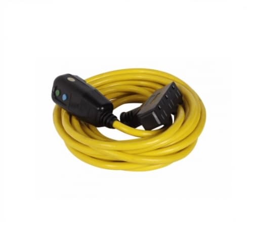 Eaton Wiring 15 Amp Portable GFCI Cord, Watertight, Tri-Tap Plug, 25FT