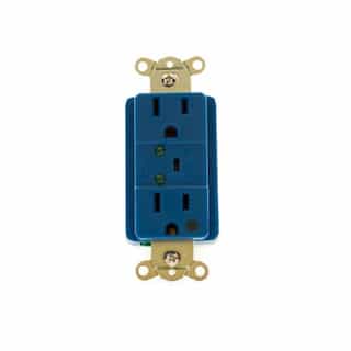 Eaton Wiring 15 Amp Duplex Receptacle w/LED Indicators & Switched Alarm, Blue