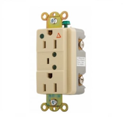 15 Amp Duplex Receptacle w/ Surge Protection, Isolated Ground, White