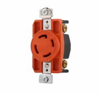 Eaton Wiring 30 Amp Locking Receptacle, NEMA 15-30, Isolated Ground, 250V, Orange