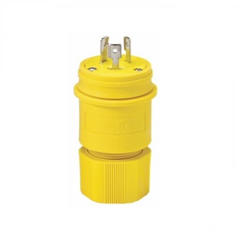 20 Amp Locking Plug, NEMA L11-20, 250V, Yellow