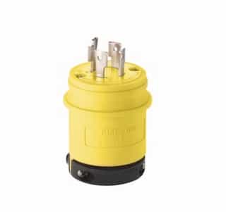 20 Amp Locking Plug, NEMA L14-20, 125/250V, Yellow/ Black