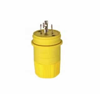 20 Amp Locking Plug, NEMA L14-20, 125/250V, Yellow