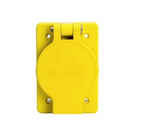 20 Amp Locking Receptacle, Watertight, NEMA L15-20, 250V, Yellow