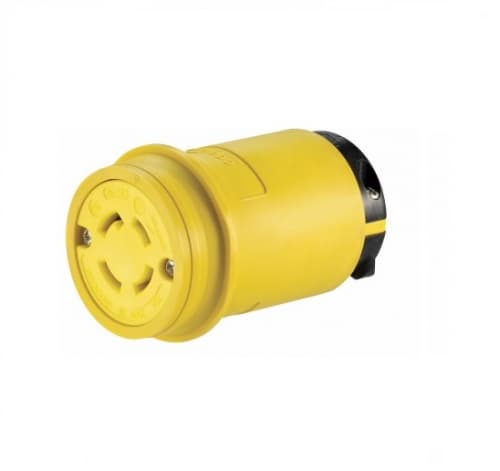 30 Amp Locking Connector, Industrial, NEMA L15-30, 250V, Yellow/Black