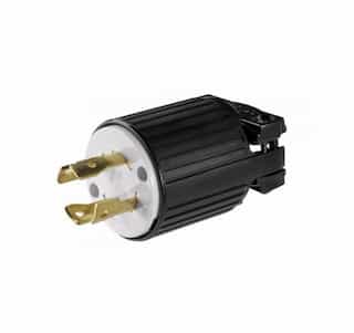 Eaton Wiring 30 Amp Locking Plug, Industrial, NEMA L15-30, 250V, Black/White