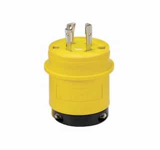 Eaton Wiring 30 Amp Locking Plug, Watertight, NEMA L15-30, 250V, Yellow