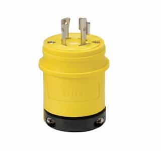 20 Amp Locking Plug, Watertight, NEMA L16-20, 480V, Yellow