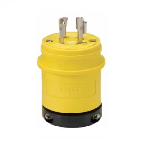 Eaton Wiring 20 Amp Locking Plug, Watertight, NEMA L16-20, 480V, Yellow