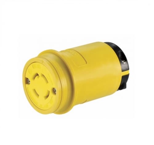 30 Amp Locking Connector, Industrial, NEMA L16-30, 480V, Yellow/Black