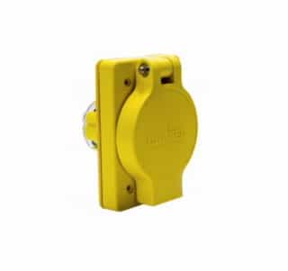 30 Amp Locking Receptacle, Industrial, NEMA L17-30, 600V, Yellow