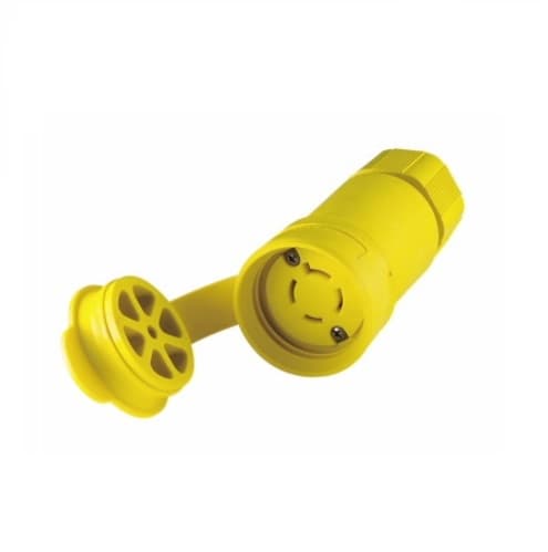 Eaton Wiring 30 Amp Locking Receptacle, Watertight, NEMA L18-20, 600V, Yellow