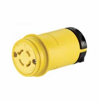 Eaton Wiring 20 Amp Locking Connector, Watertight, NEMA L19-20, 277/480V, Yellow/Black